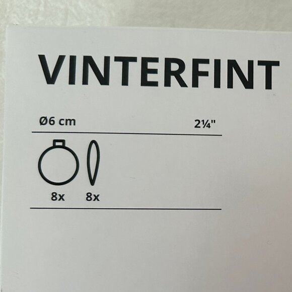 Set of 6 Ikea Vinterfint Round Glass Christmas Ornaments 2.25 inch diameter NEW - Picture 2 of 9